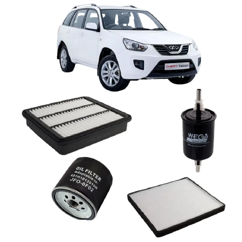 KIT FILTRO CHERY TIGGO 2.0 16V APOS 2009 REVISAO JP002383 JP002389 JP002393 JP002395
