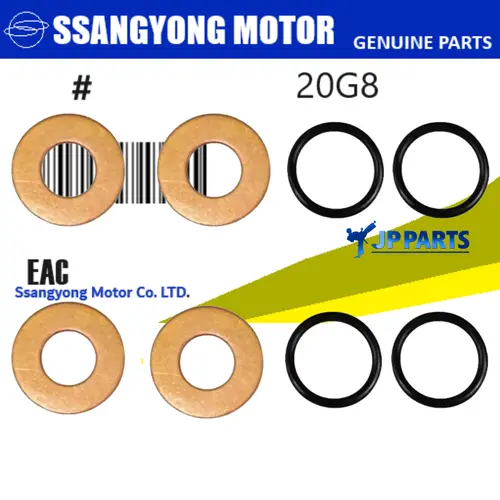 Arruela de Bico Injetor + Anel Oring Jogo com 08 Peças SsangYong Actyon New Sport 2.0 Korando 2.0 Diesel