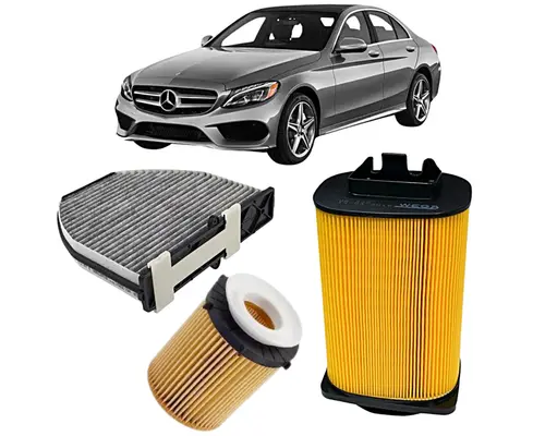 KIT FILTRO MERCEDES BENZ C180 1.6 TURBO 2013 A 2015 E250 2.0 TURBO 2014 A 2016 JP001726 JP002710 JP002712