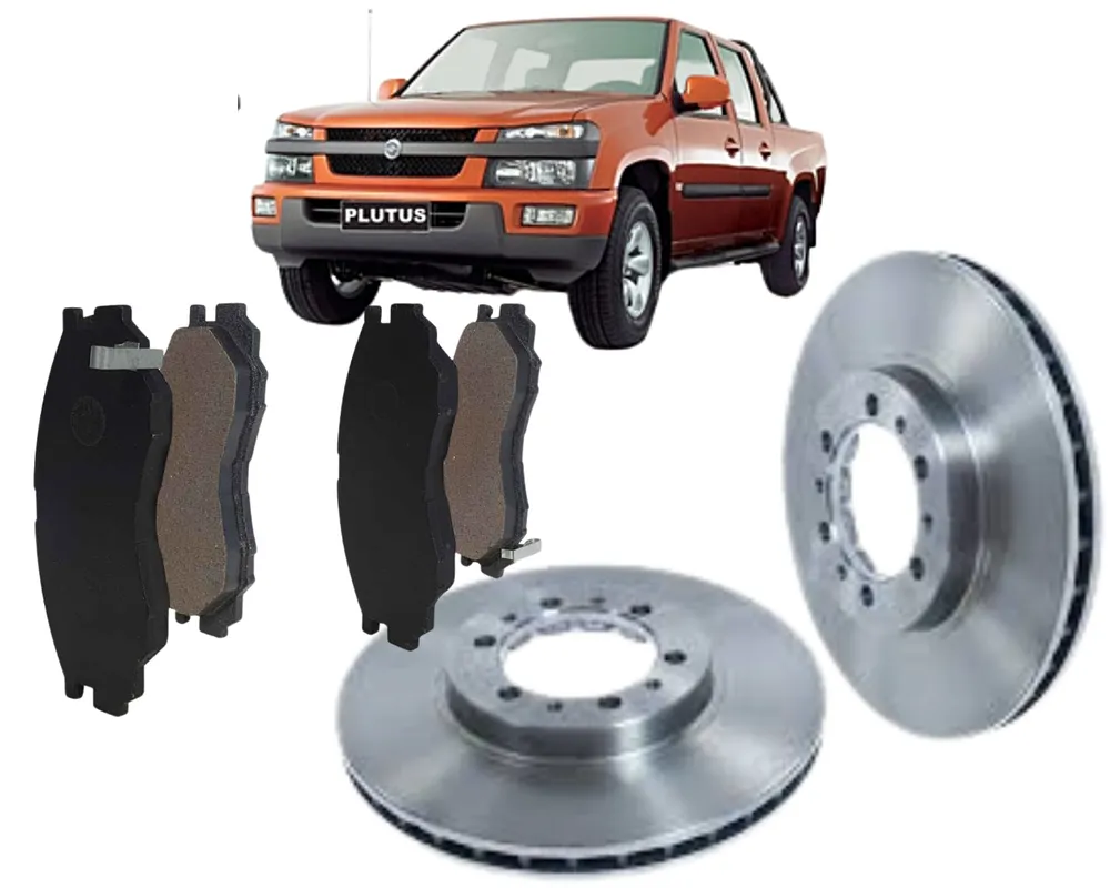KIT FREIO DIANTEIRO JOGO PASTILHA + JOGO DISCO FREIO EFFA PLUTUS PICK-UP JP001052 JP000497