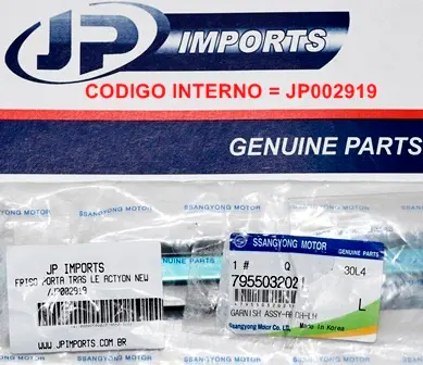 FRISO PORTA TRASEIRO LE SSANGYONG ACTYON NEW APOS 2012 7955032021 79550-32021 JP002919
