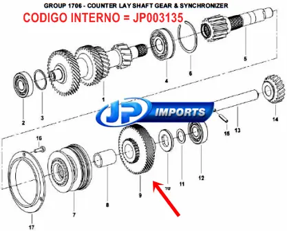 ENGRENAGEM 5 o MAHINDRA GOA PICK-UP 2.6 SUV 2.6 4X2 4X4 0068602 JP003135