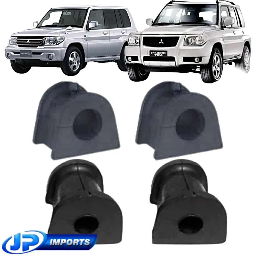KIT BUCHA BARRA ESTABILIZADORA DIANTEIRA E TRASEIRA JOGO COM 04 PECAS MITSUBISHI PAJERO TR4 PAJERO IO JP003171 JP003172