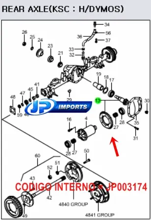 COROA E PINHAO RELACAO 13x46 SSANGYONG KYRON 2.0 KYRON 2.7 JP003174