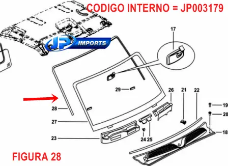 BORRACHA PARABRISA MAHINDRA PICK-UP SUV 0107CG0080N JP003179