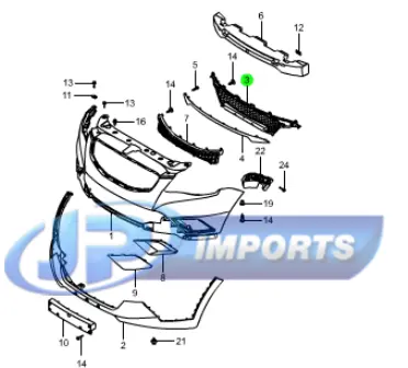 GRADE SUPERIOR PARACHOQUE DIANTEIRO SSANGYONG KORANDOP APOS 2010 7878134000 78781-34000 JP000248