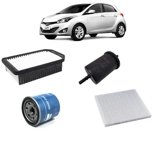 KIT FILTRO HYUNDAI HB20 1.0 12V TURBO FLEX APOS 2016 28113-12100 31911-2E000 26300-02502 97133-2E210 JP000904 JP000963 JP002297 JP002424