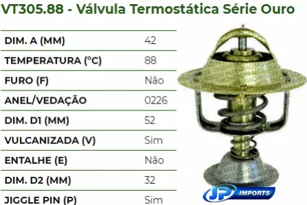 VALVULA TERMOSTATICA FORD RANGER 2.5 MERCEDES BENZ SPRINTER 2.5 2.9 ERR3291A 0052033075 JP003452