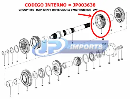 ENGRENAGEM 2 o MAHINDRA GOA PICK-UP 2.6 SUV 2.6 4X2 4X4 JP003638
