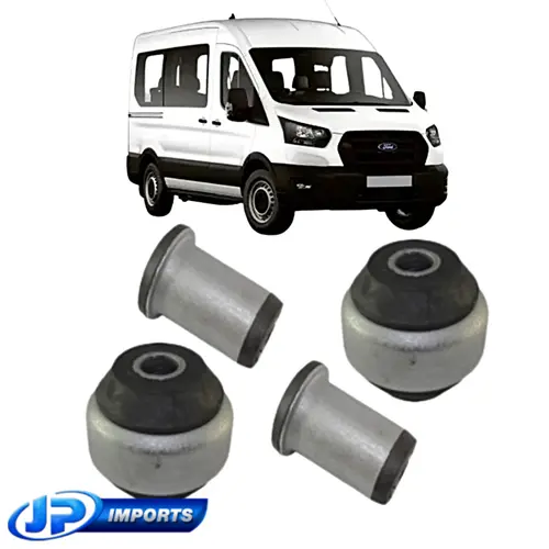 KIT BUCHA BANDEJA DIANTEIRA COM 04 PECAS FORD TRANSIT 2.2 2.4 DE 2008 A 2015 JP004242 JP004243