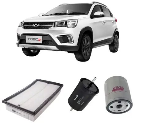 KIT FILTRO CHERY TIGGO 2 1.5 16V APOS 2018 JP002390 JP002394 JP004007