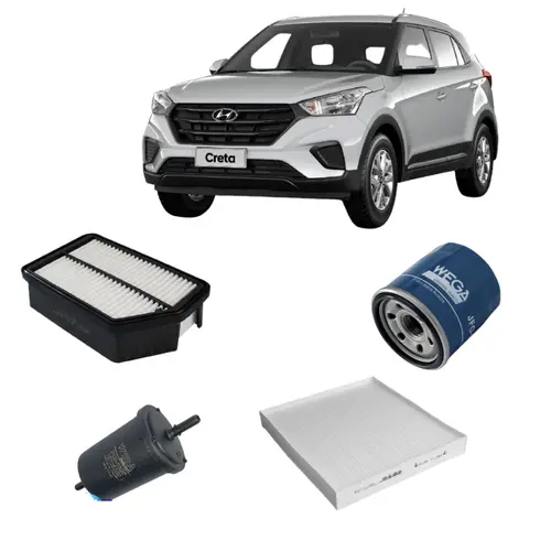 KIT FILTRO HYUNDAI CRETA TURBO FLEX 1.0 APOS 2021 JP002297 JP002424 JP002835 JP003530