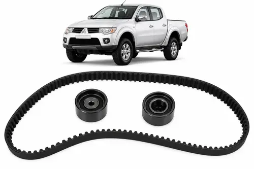 Kit Correia Dentada + Tensor + Polia Gates Mitsubishi L200 Triton 2.4 Após 2013 Space Wagon 2.4 GLS de 1998 a 2004 JP004543