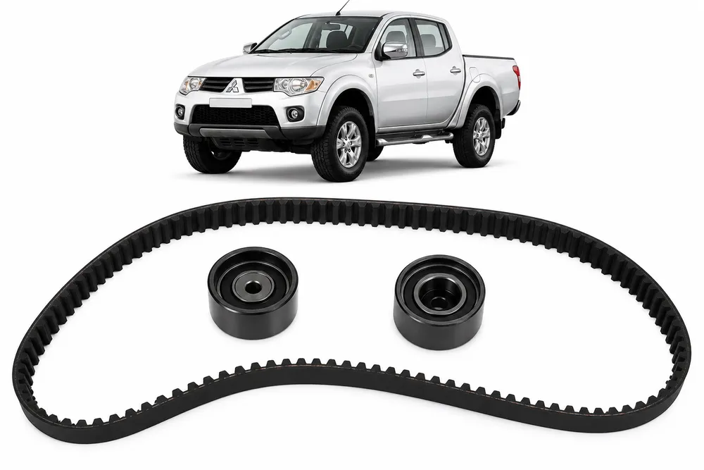 Kit Correia Dentada + Tensor + Polia Gates Mitsubishi L200 Triton 2.4 Após 2013 Space Wagon 2.4 GLS de 1998 a 2004 JP004543