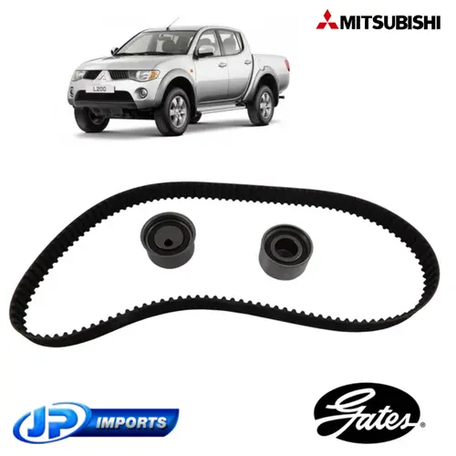 KIT CORREIA DENTADA + TENSOR + POLIA GATES MITSUBISHI L200 TRITON 2.4 APOS 2013 SPACE WAGON 2.4 GLS DE 1998 A 2004 JP004543