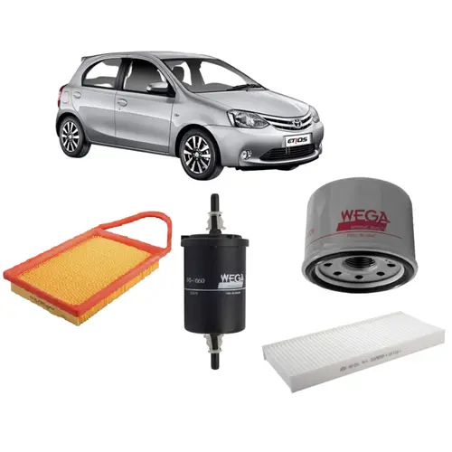 KIT FILTRO TOYOTA ETIOS 1.3 ETIOS 1.5 DE 2012 A 2015 JP000906 JP001426 JP004086 JP004087