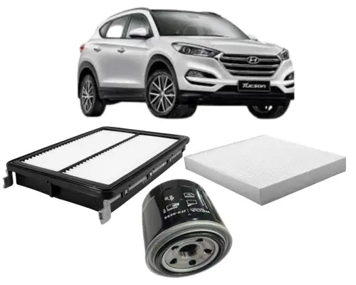 KIT FILTRO HYUNDAI NEW TUCSON 1.6 TURBO GASOLINA APOS 2017 JP000639 JP003518 JP003530