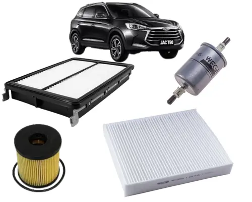 KIT FILTRO JAC T80 2.0 TURBO GASOLINA APOS 2019 JP000816 JP002787 JP002837 JP003518