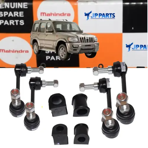 BIELETA + BUCHA DA BARRA ESTABILIZADORA DIANTEIRA + TRASEIRA JOGO COM 08 PECAS LD + LE MAHINDRA SUV