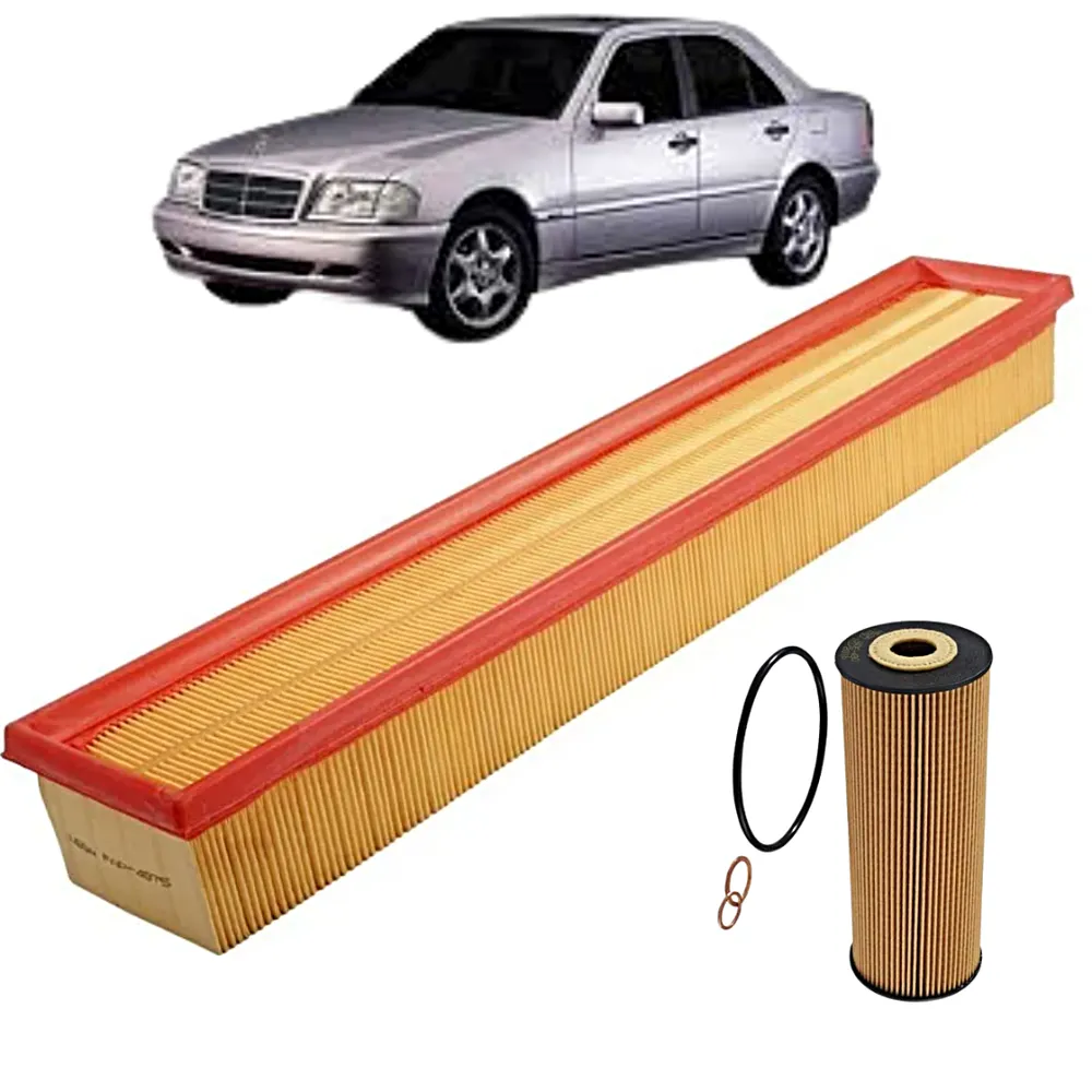 KIT FILTRO DE AR + FILTRO LUBRIFICANTE MERCEDES BENZ C180 1.8 16V 2000 A 2002 JP000443 JP001503