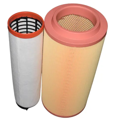 KIT FILTRO AR EXTERNO + INTERNO CATERPILLAR SERIE 12 120 140 160 800 900 MASSEY FERGUSSON MF 34 38 8140 8150 8160 8170 VALTRA S230 S260 S280 2456375 2456376 054709R1 3902812M1 34088700 JP004892
