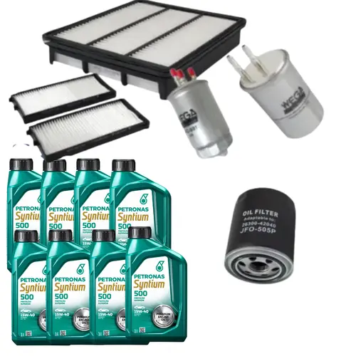 KIT FILTRO + OLEO MOTOR HYUNDAI TERRACAN 2.9 Crdi DIESEL APOS 2001 JP000499 JP000805 JP002266 JP002275 JP002284 JP004703