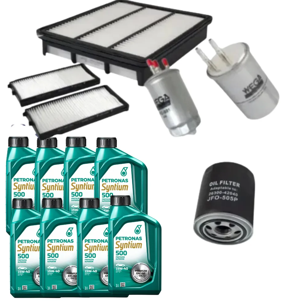 KIT FILTRO + OLEO MOTOR HYUNDAI TERRACAN 2.9 Crdi DIESEL APOS 2001 JP000499 JP000805 JP002266 JP002275 JP002284 JP004703