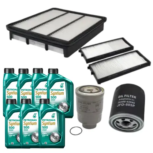 KIT FILTRO + OLEO MOTOR HYUNDAI TERRACAN 2.5 GL TURBO DIESEL APOS 2003 JP000920 JP002266 JP002275 JP002284 JP004703